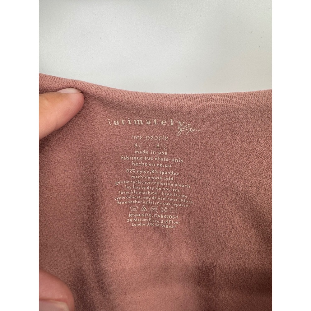 Free People Tank Top Women M/L Pink Seamless Scoop Neck Layering Basic - Picture 2 of 8